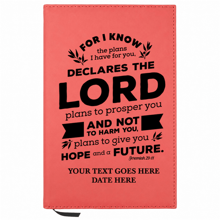 Personalized Leatherette Journal Notebook | Jeremiah 29:11 - Shepherds Shelf