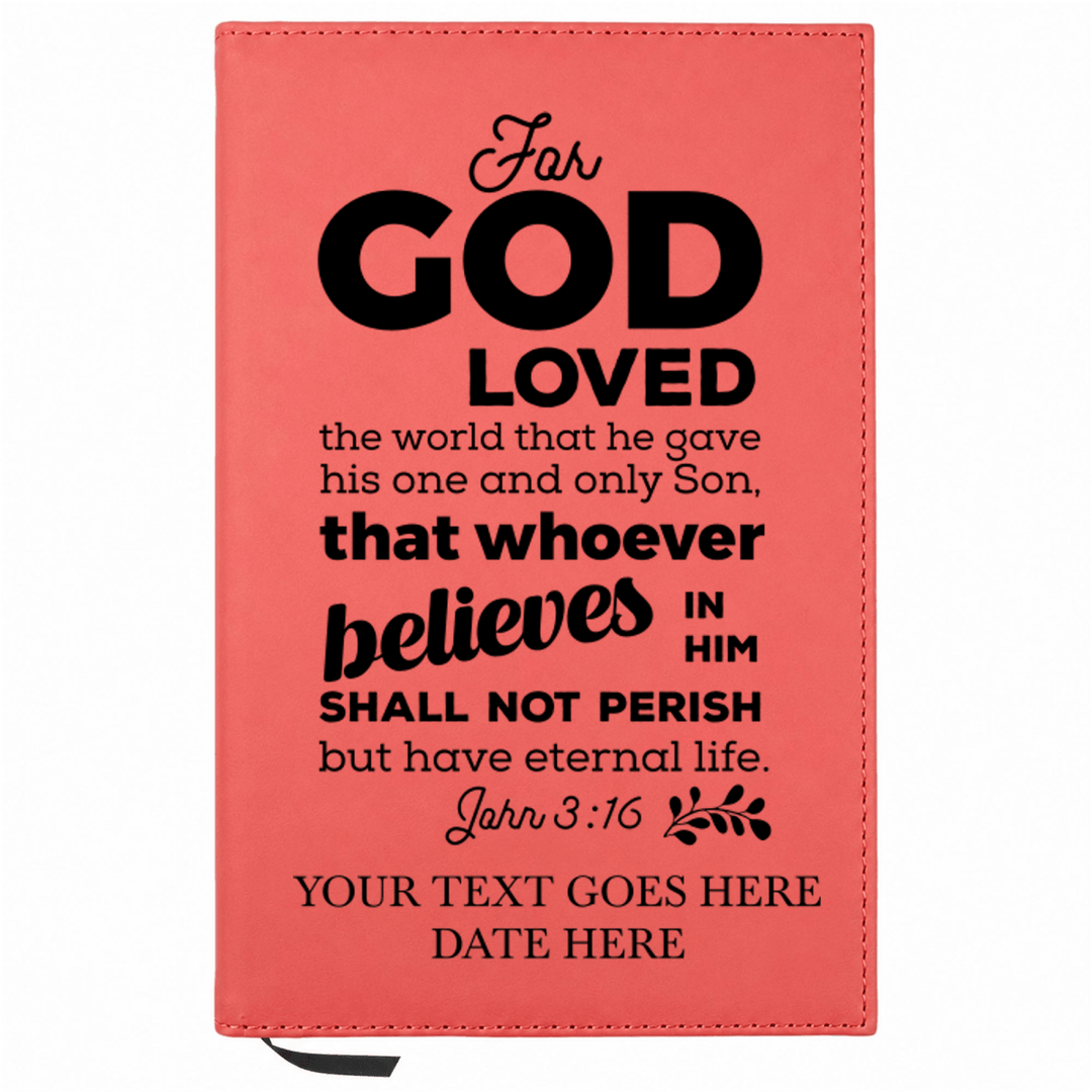 Personalized Leatherette Journal Notebook | John 3:16 - Shepherds Shelf