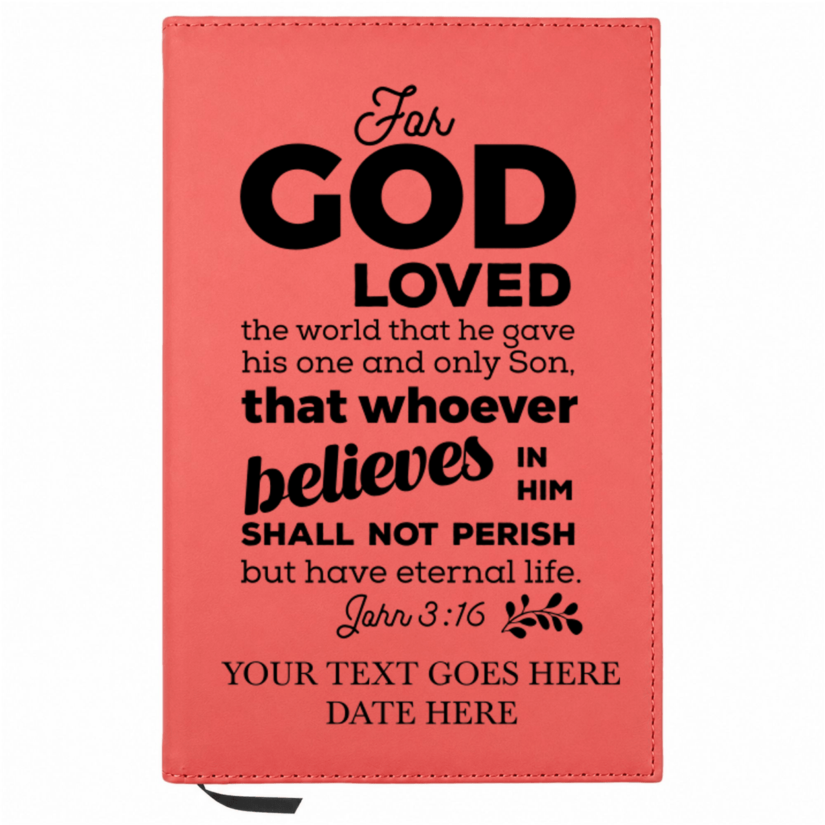 Personalized Leatherette Journal Notebook | John 3:16 - Shepherds Shelf