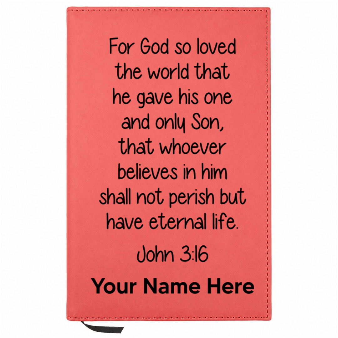 Personalized Leatherette Journal Notebook | John 3:16 Study 1 - Shepherds Shelf