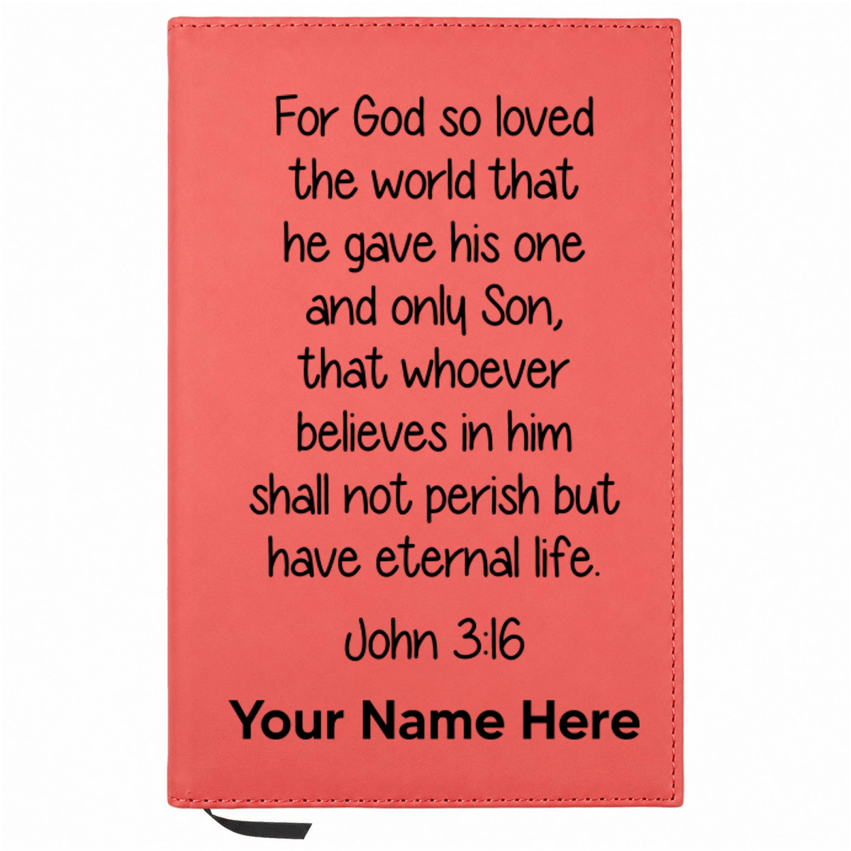 Personalized Leatherette Journal Notebook | John 3:16 Study 1 - Shepherds Shelf