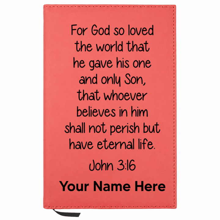 Personalized Leatherette Journal Notebook | John 3:16 Study 1 - Shepherds Shelf