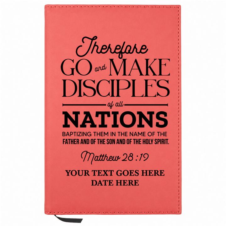 Personalized Leatherette Journal Notebook | Matthew 28:19 - Shepherds Shelf