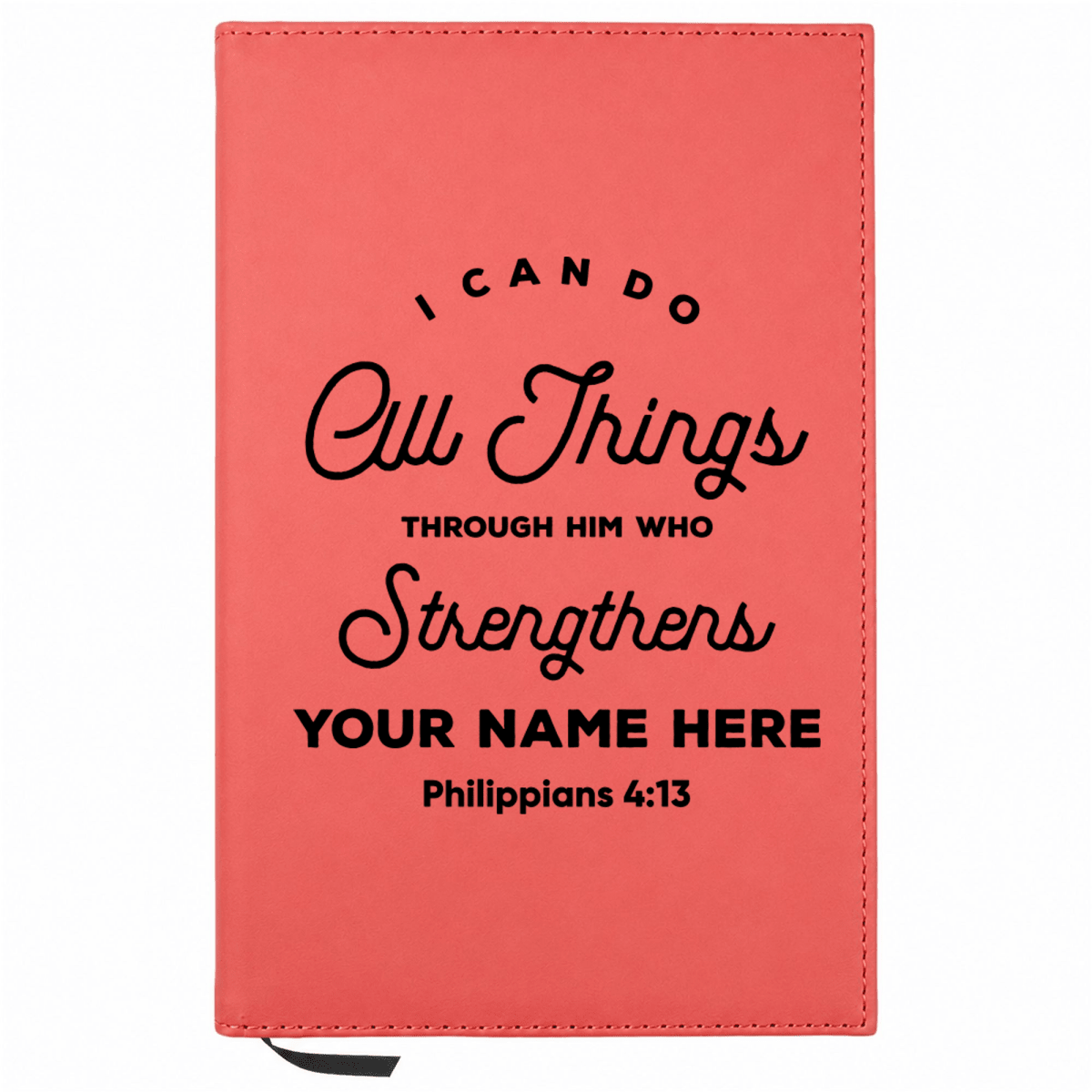 Personalized Leatherette Journal Notebook | Philippians 4:13 II - Shepherds Shelf