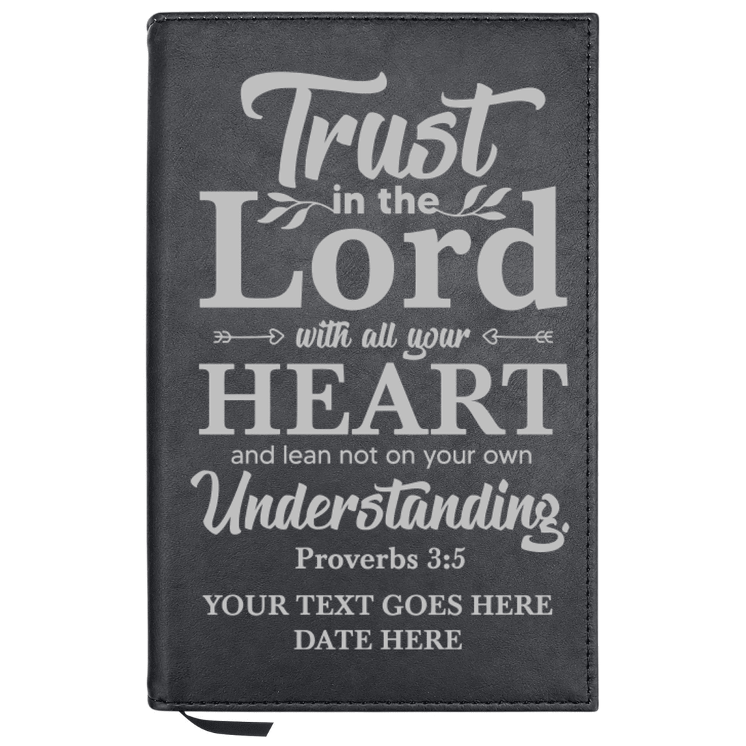 Personalized Leatherette Journal Notebook | Proverbs 3:5 - Shepherds Shelf