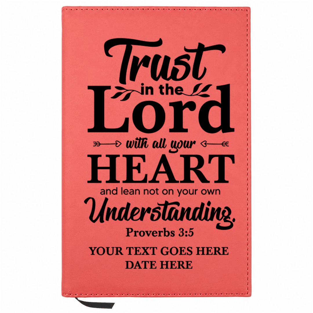 Personalized Leatherette Journal Notebook | Proverbs 3:5 - Shepherds Shelf