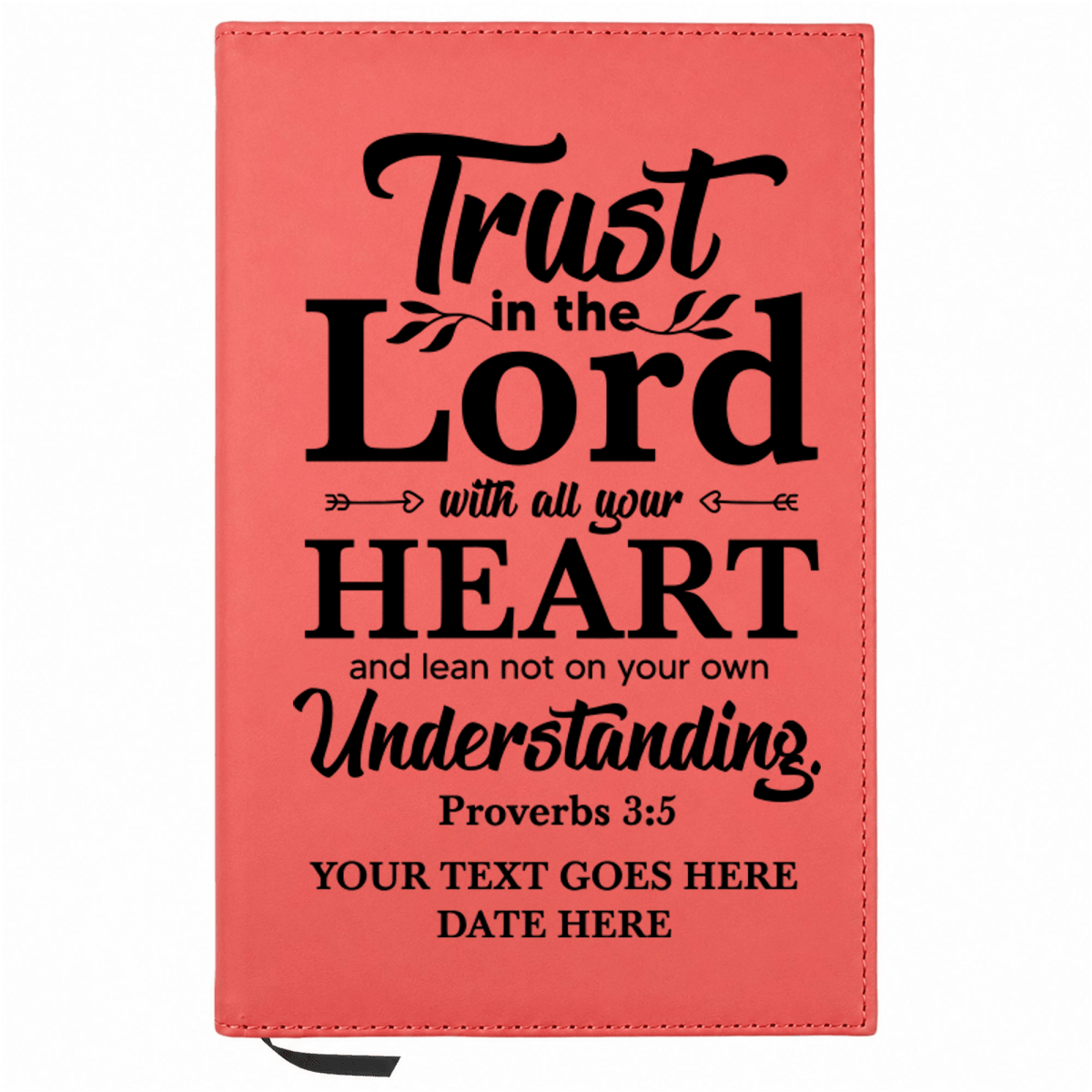 Personalized Leatherette Journal Notebook | Proverbs 3:5 - Shepherds Shelf
