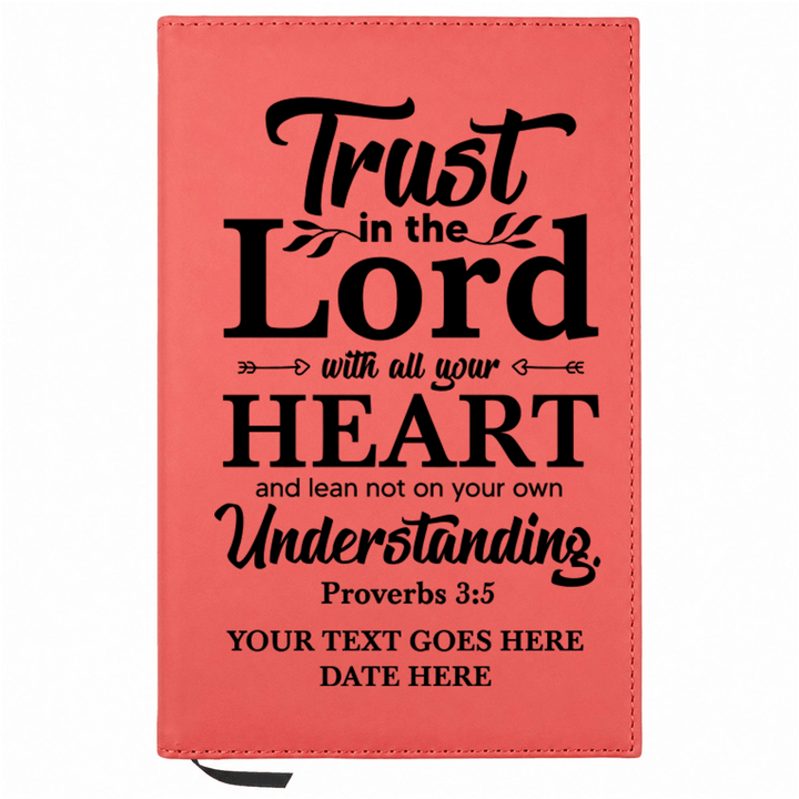 Personalized Leatherette Journal Notebook | Proverbs 3:5 - Shepherds Shelf