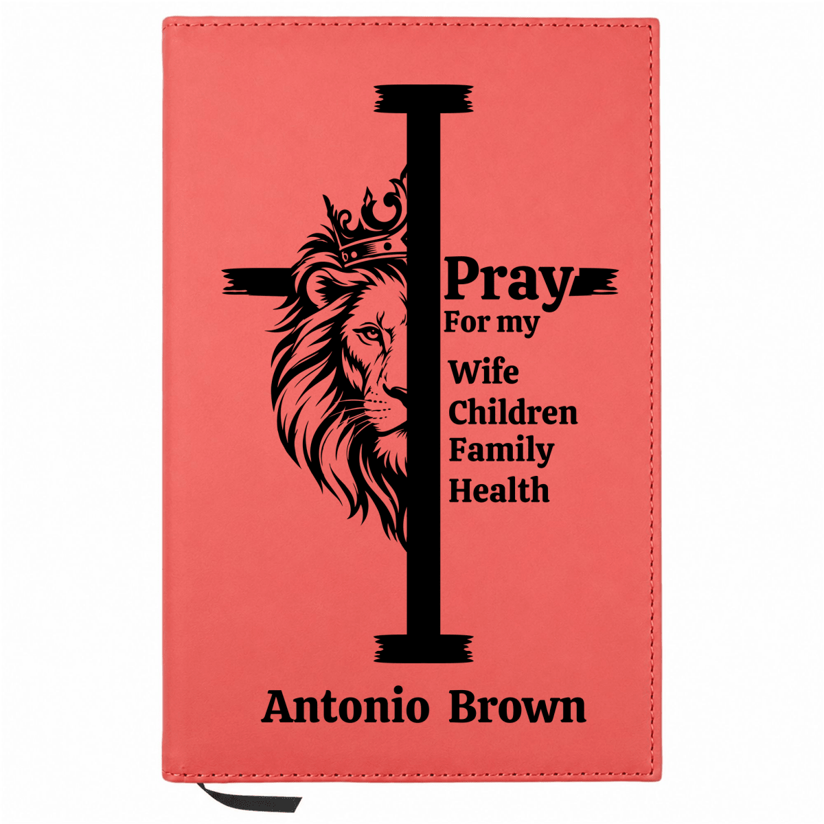 Personalized Leatherette Journal Notebook | Regal Lion Cross - Shepherds Shelf