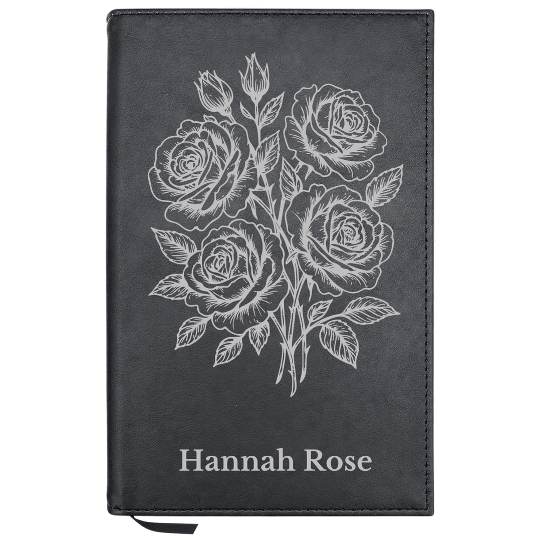 Personalized Leatherette Journal Notebook | Roses - Shepherds Shelf