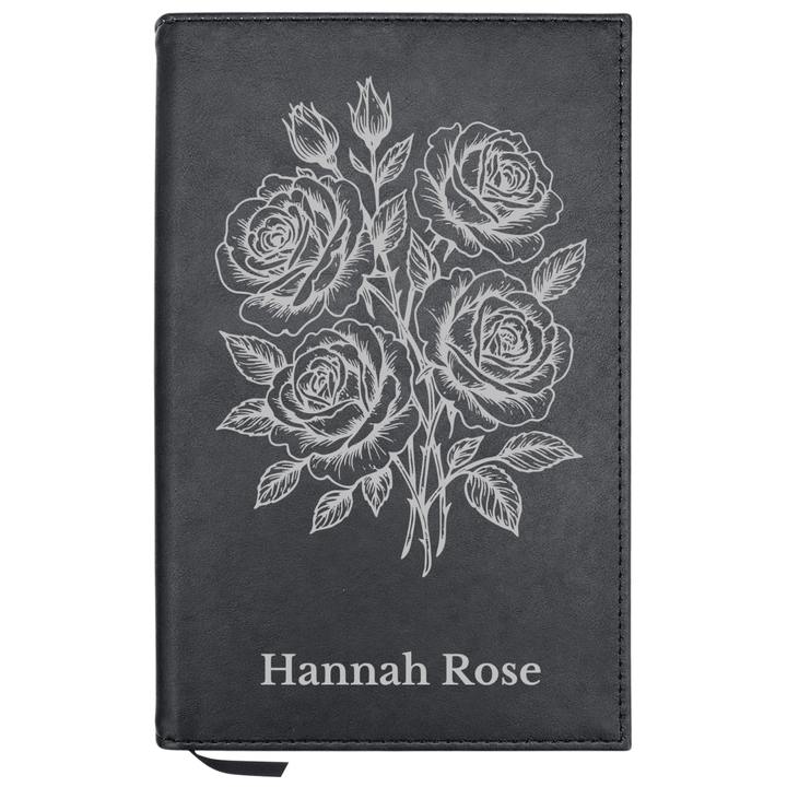 Personalized Leatherette Journal Notebook | Roses - Shepherds Shelf