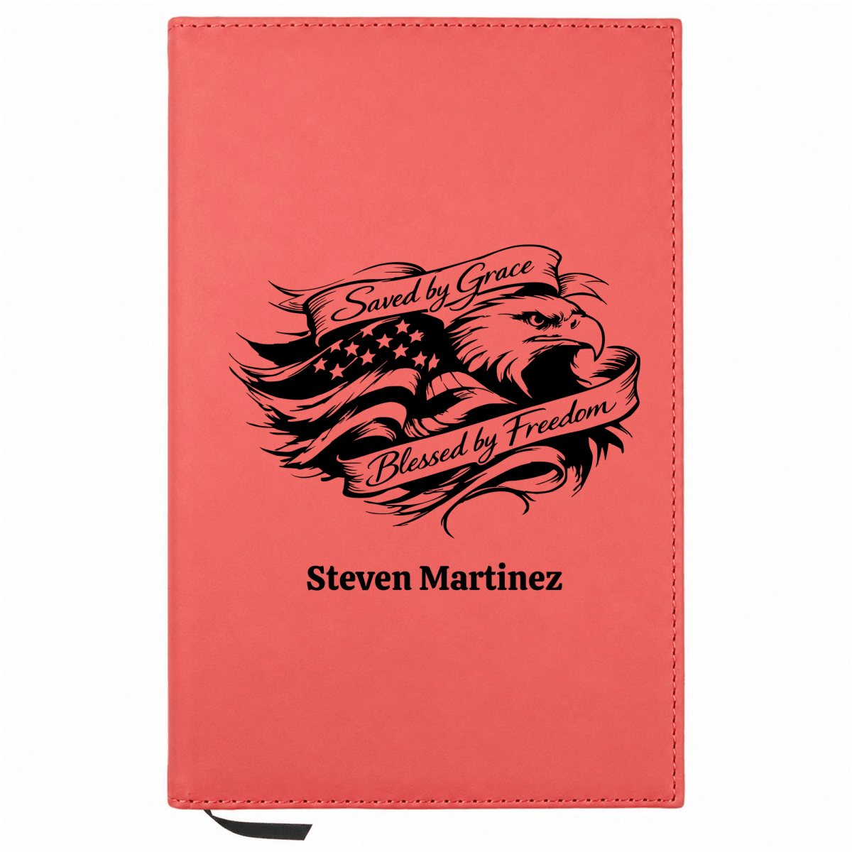 Personalized Leatherette Journal Notebook | Saved by Grace - Shepherds Shelf