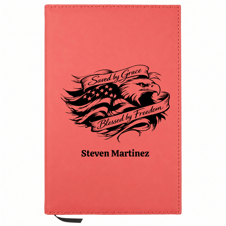 Personalized Leatherette Journal Notebook | Saved by Grace - Shepherds Shelf