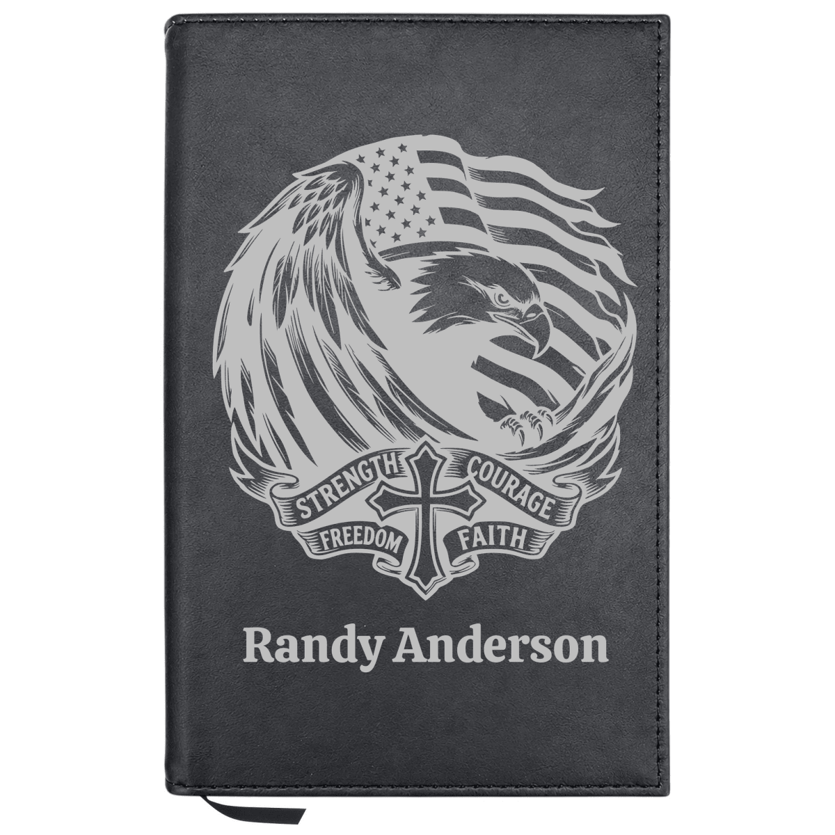 Personalized Leatherette Journal Notebook | Strength & Courage - Shepherds Shelf