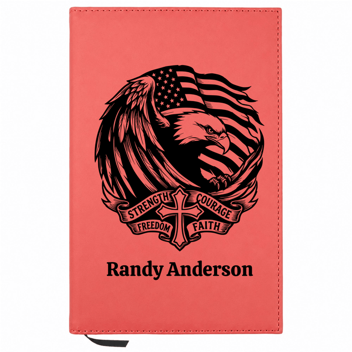 Personalized Leatherette Journal Notebook | Strength & Courage - Shepherds Shelf
