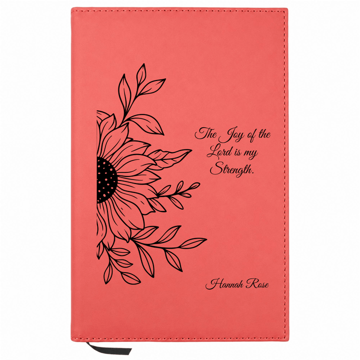 Personalized Leatherette Journal Notebook | Sun Flower II - Shepherds Shelf