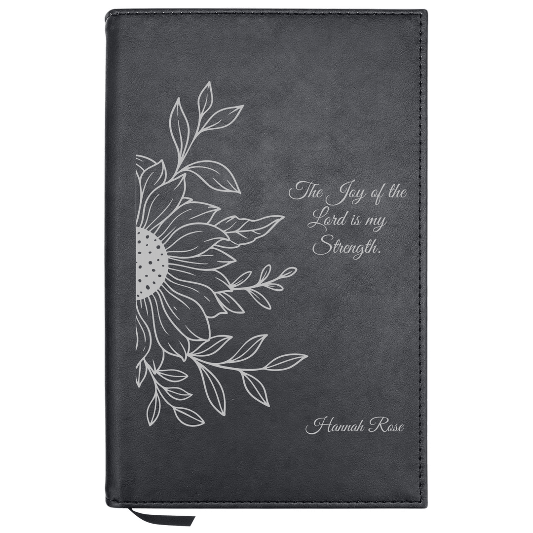 Personalized Leatherette Journal Notebook | Sun Flower II - Shepherds Shelf