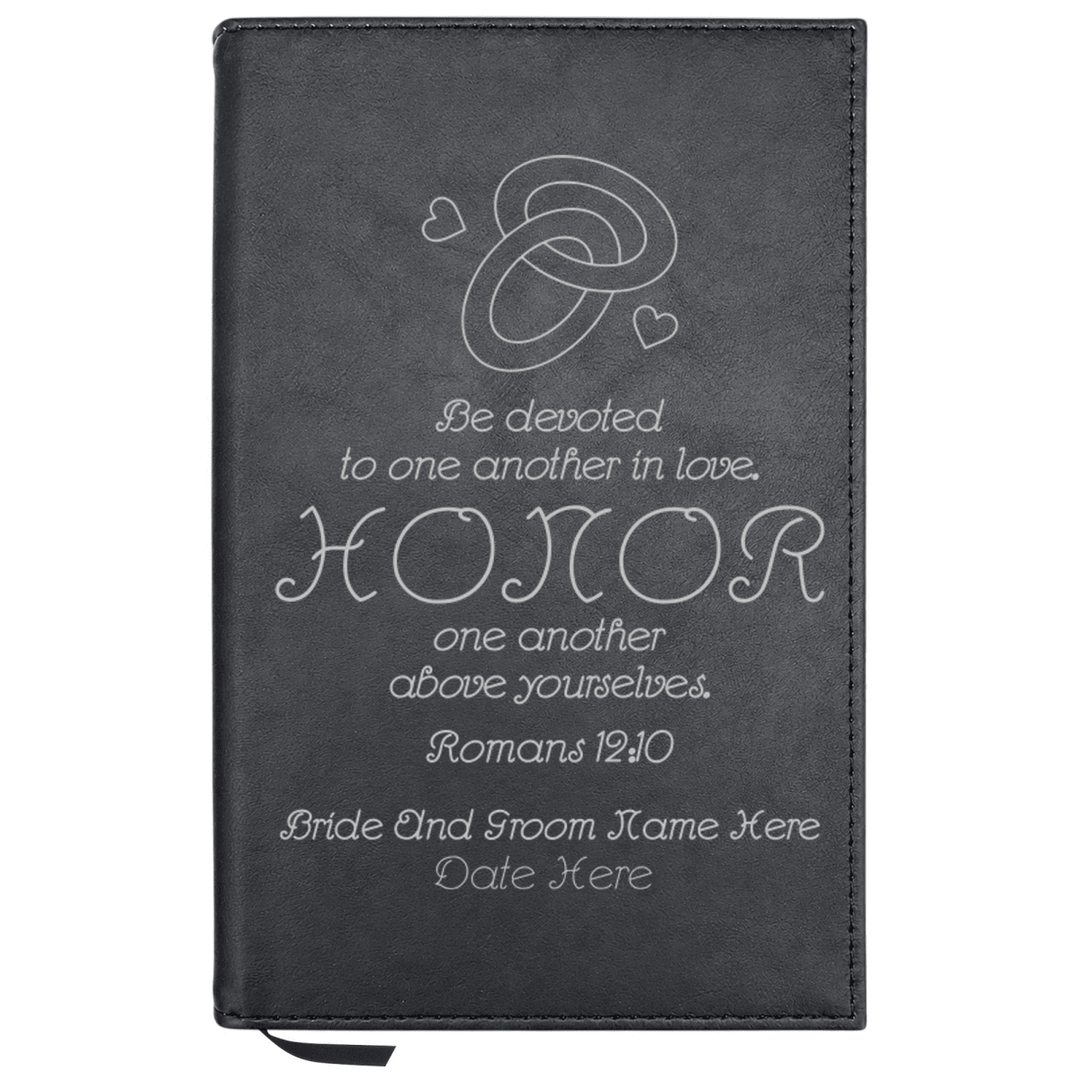 Personalized Leatherette Journal Notebook | Wedding Collection - Shepherds Shelf