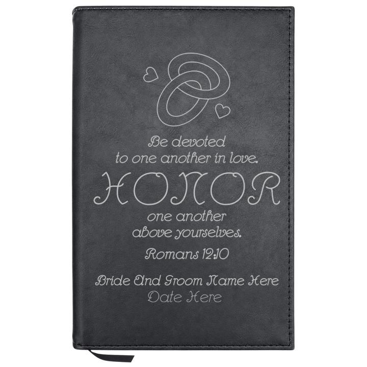 Personalized Leatherette Journal Notebook | Wedding Collection - Shepherds Shelf
