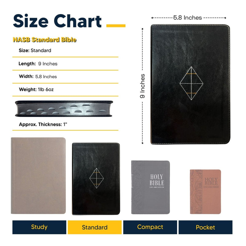 NASB Black Standard Size 2020 Holy Bible Medium Print