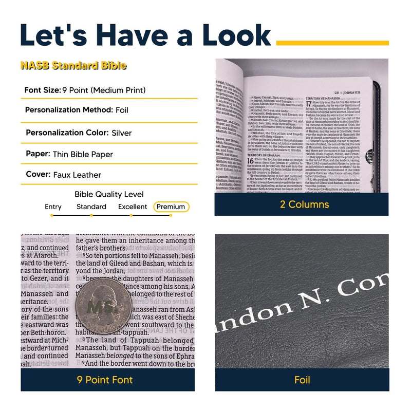 NASB Black Standard Size 2020 Holy Bible Medium Print