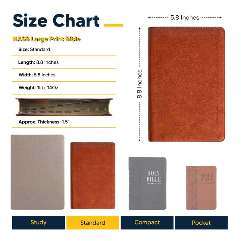 NASB Brown Standard Size Holy Bible Large Print