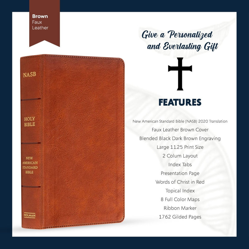 NASB Brown Standard Size Holy Bible Large Print