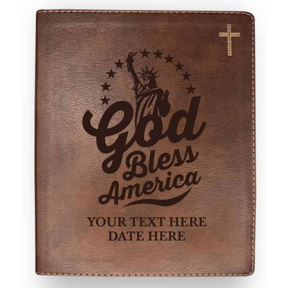 NIV Brown Standard Size Holy Bible Medium Print | God Bless America