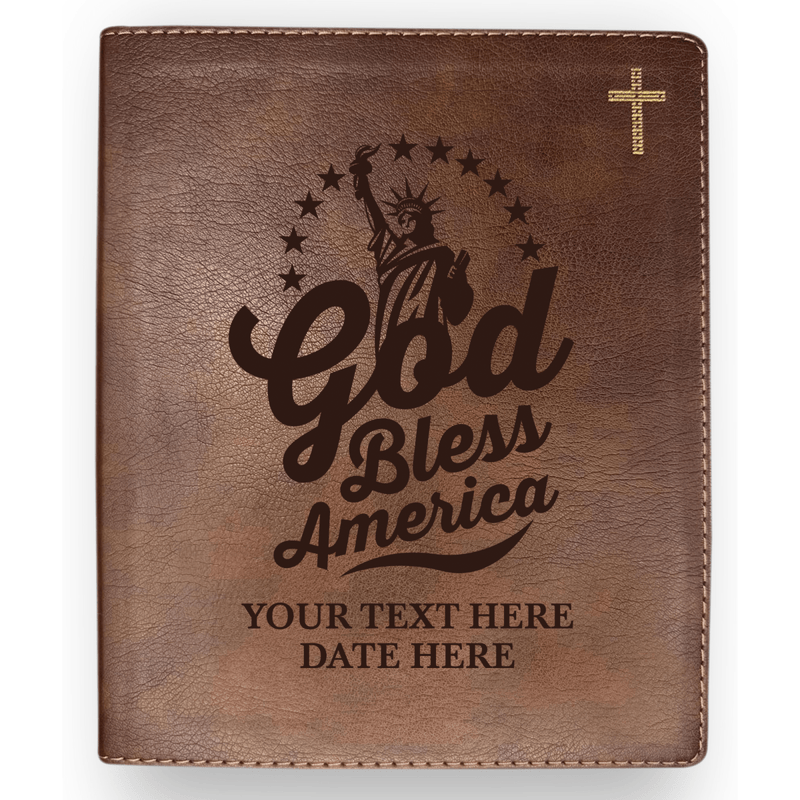 NIV Brown Standard Size Holy Bible Medium Print | God Bless America