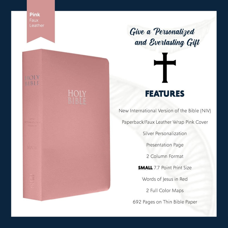 NIV Pink Standard Size Holy Bible Small Print