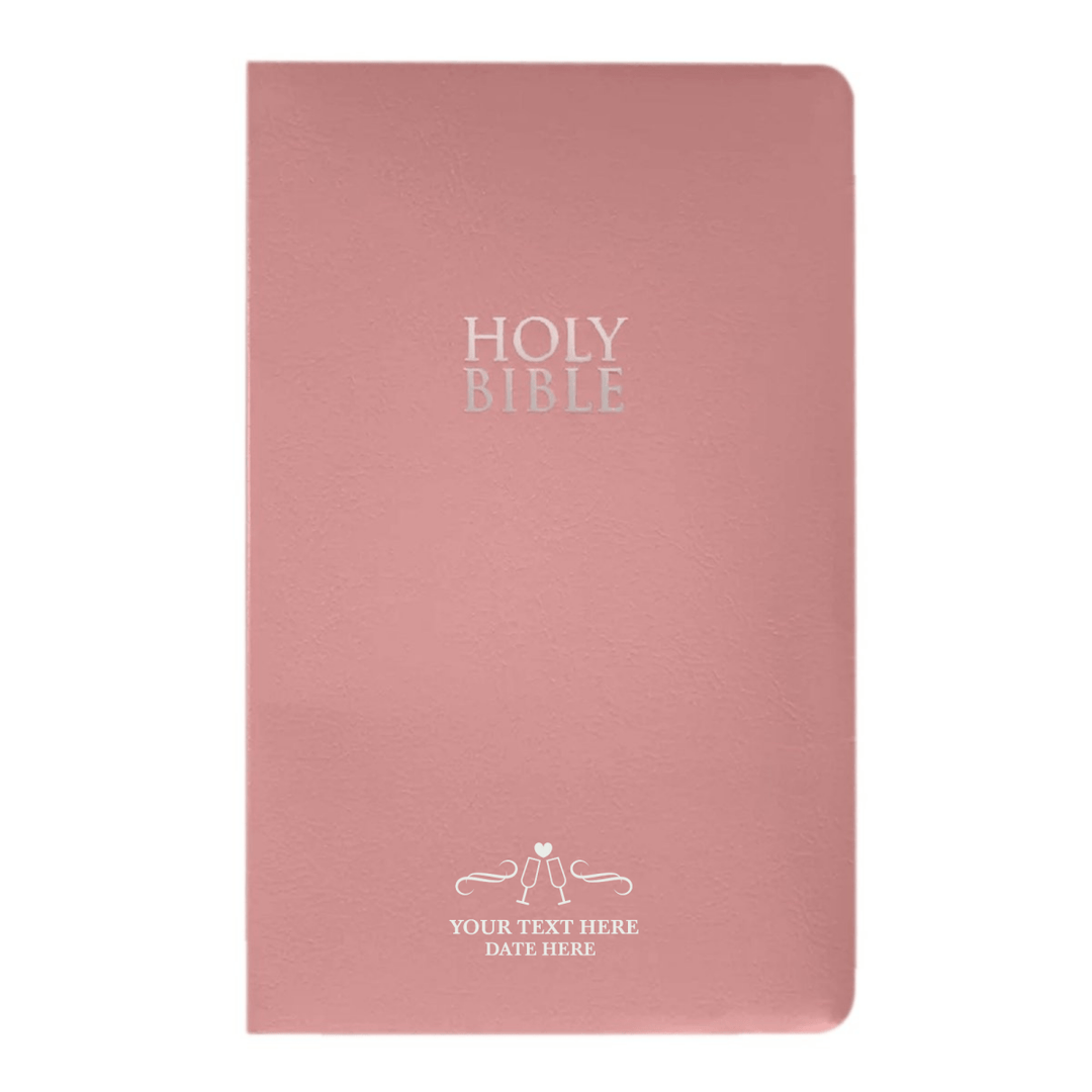 Personalized NIV Bible New International Version Faux Leather Holy Bible SMALL PRINT with Red - Highlighted Verses Pink | Shepherds Shelf - Shepherds Shelf