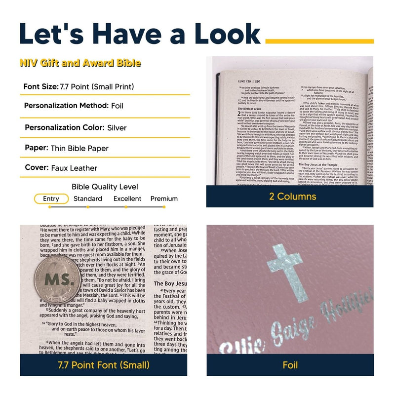 NIV Pink Standard Size Holy Bible Small Print
