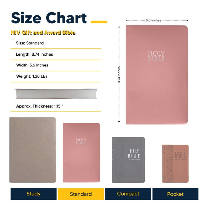 NIV Pink Standard Size Holy Bible Small Print