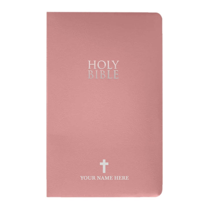 Personalized NIV Bible New International Version Faux Leather Holy Bible SMALL PRINT with Red - Highlighted Verses Pink | Shepherds Shelf - Shepherds Shelf