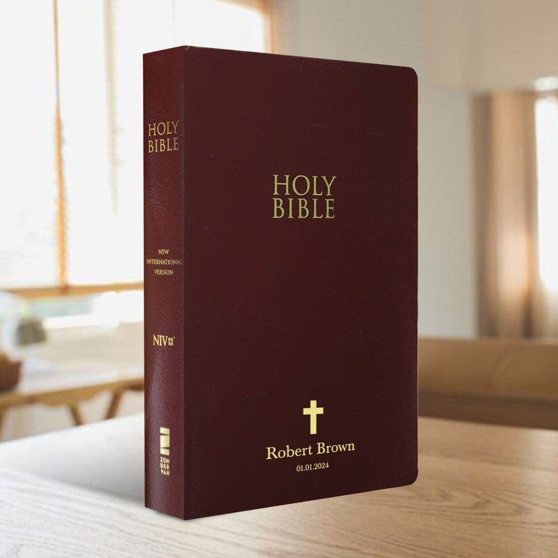 NIV Burgundy Standard Size Holy Bible Small Print