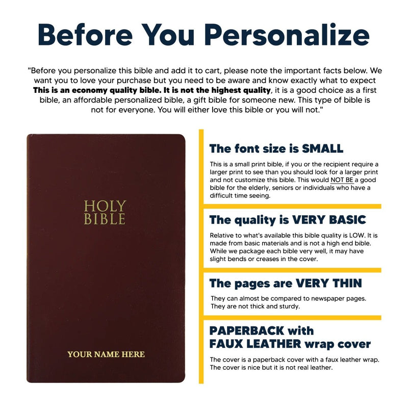 NIV Burgundy Standard Size Holy Bible Small Print
