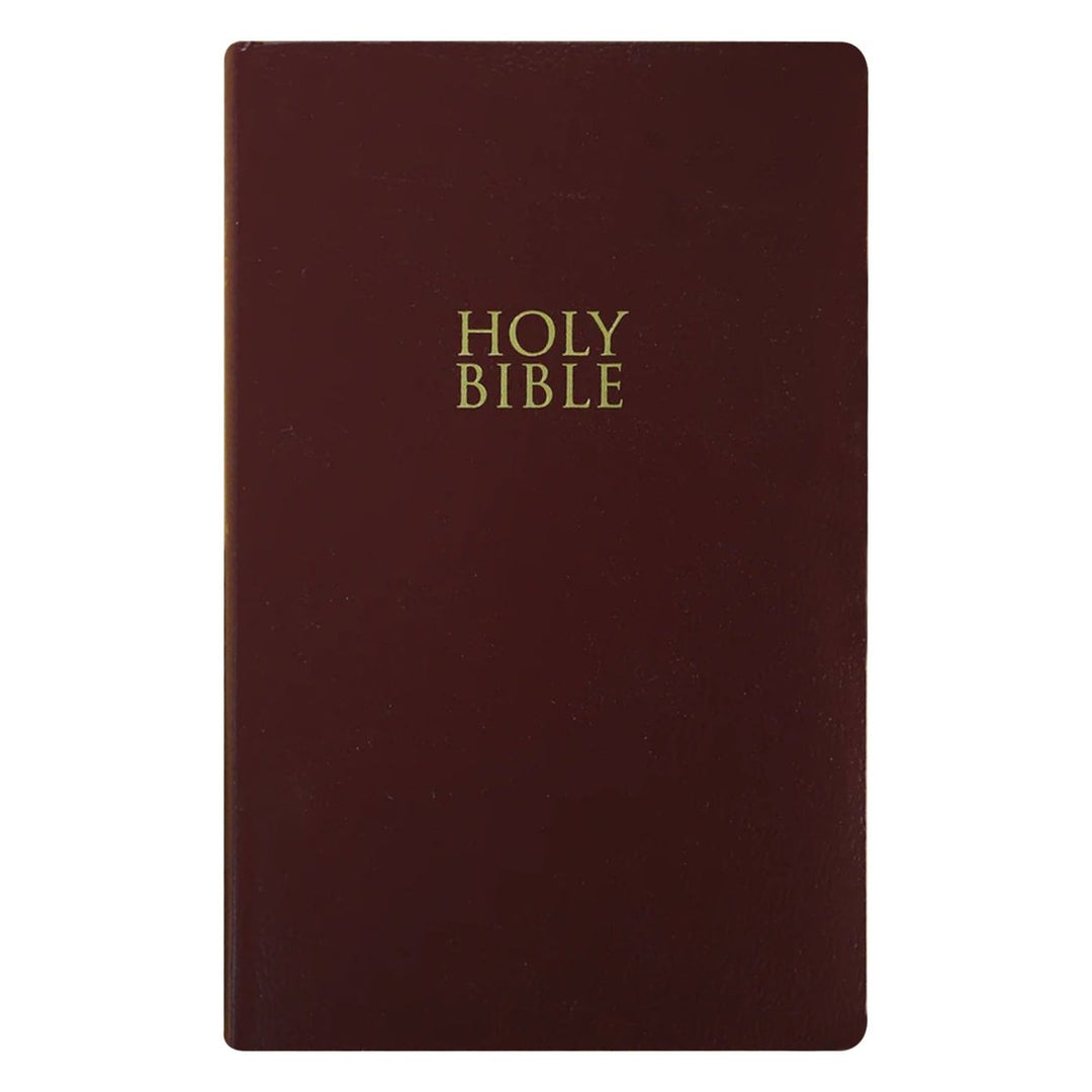 Personalized NIV Bible New International Version Faux Leather Holy Bible with Custom Name Small Print with Red - Highlighted Verses Burgundy | Shepherds Shelf - Shepherds Shelf