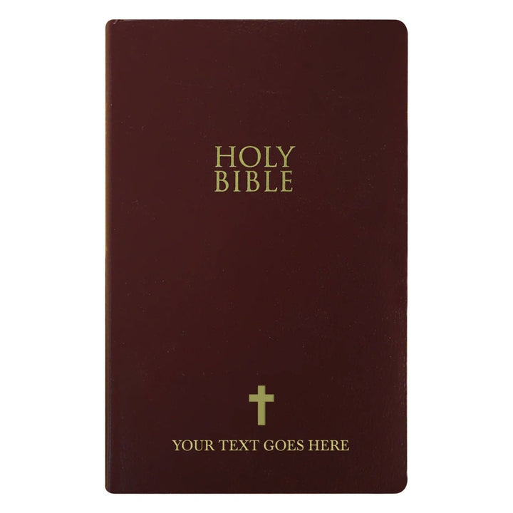 Personalized NIV Bible New International Version Faux Leather Holy Bible with Custom Name Small Print with Red - Highlighted Verses Burgundy | Shepherds Shelf - Shepherds Shelf