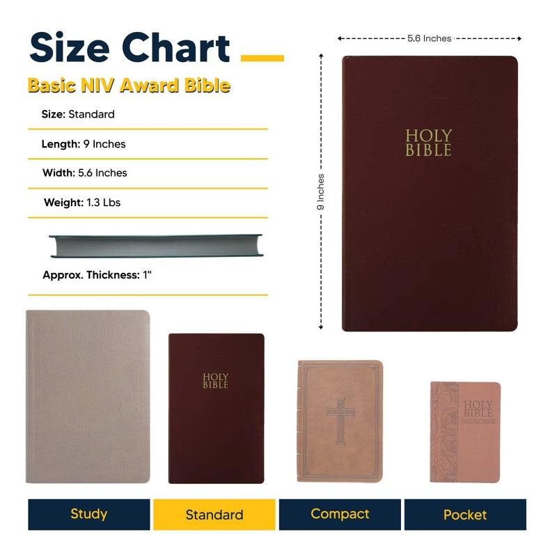 NIV Burgundy Standard Size Holy Bible Small Print