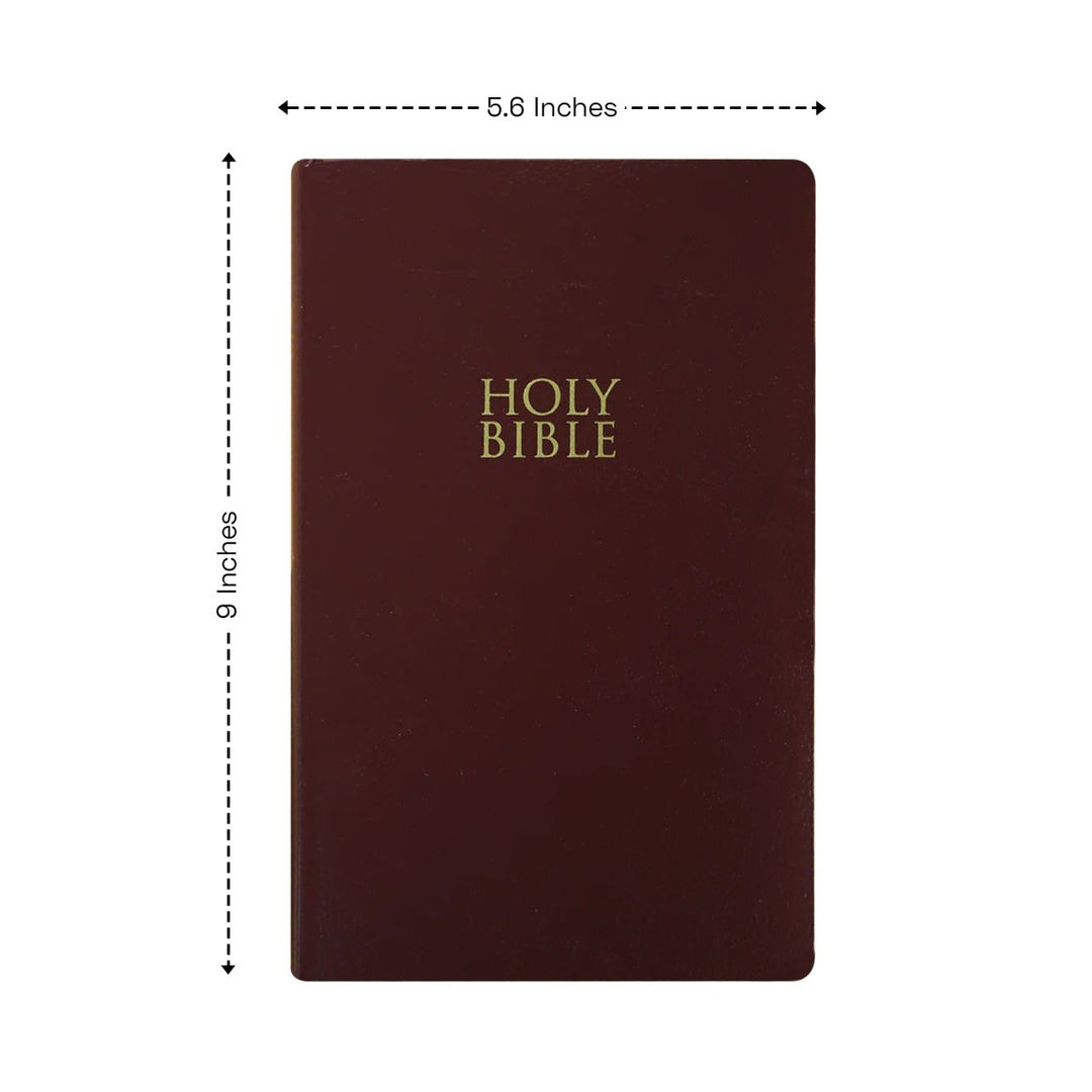 Personalized NIV Bible New International Version Faux Leather Holy Bible with Custom Name Small Print with Red - Highlighted Verses Burgundy | Shepherds Shelf - Shepherds Shelf