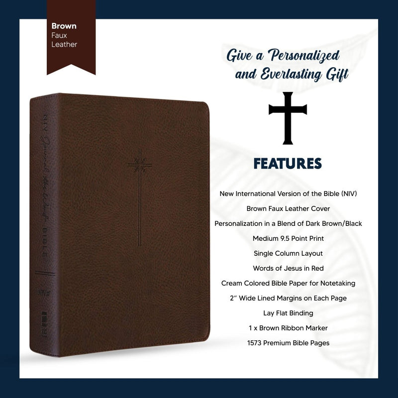 NIV Brown Standard Size Premium Holy Bible Medium Print