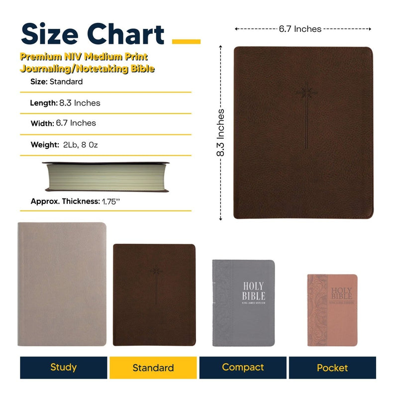 NIV Brown Standard Size Premium Holy Bible Medium Print