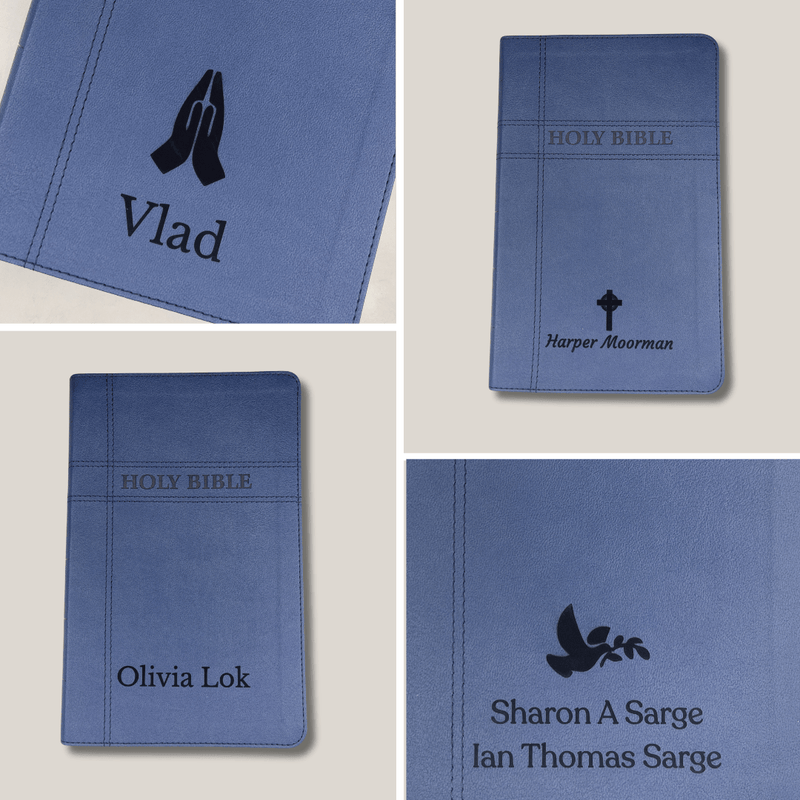 NIV Blue Standard Size Premium Indexed Holy Bible Small Print