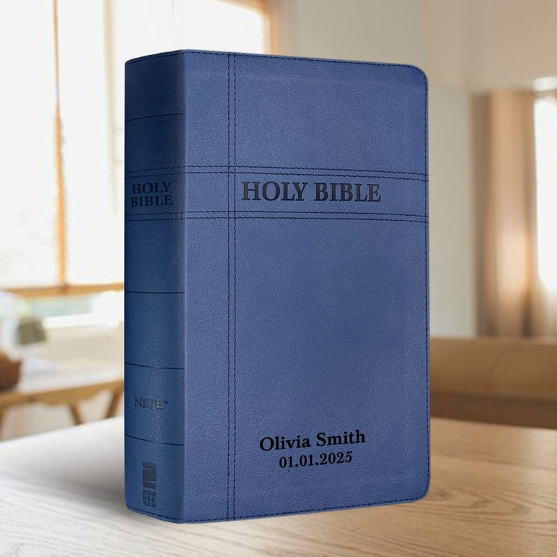 NIV Blue Standard Size Premium Indexed Holy Bible Small Print