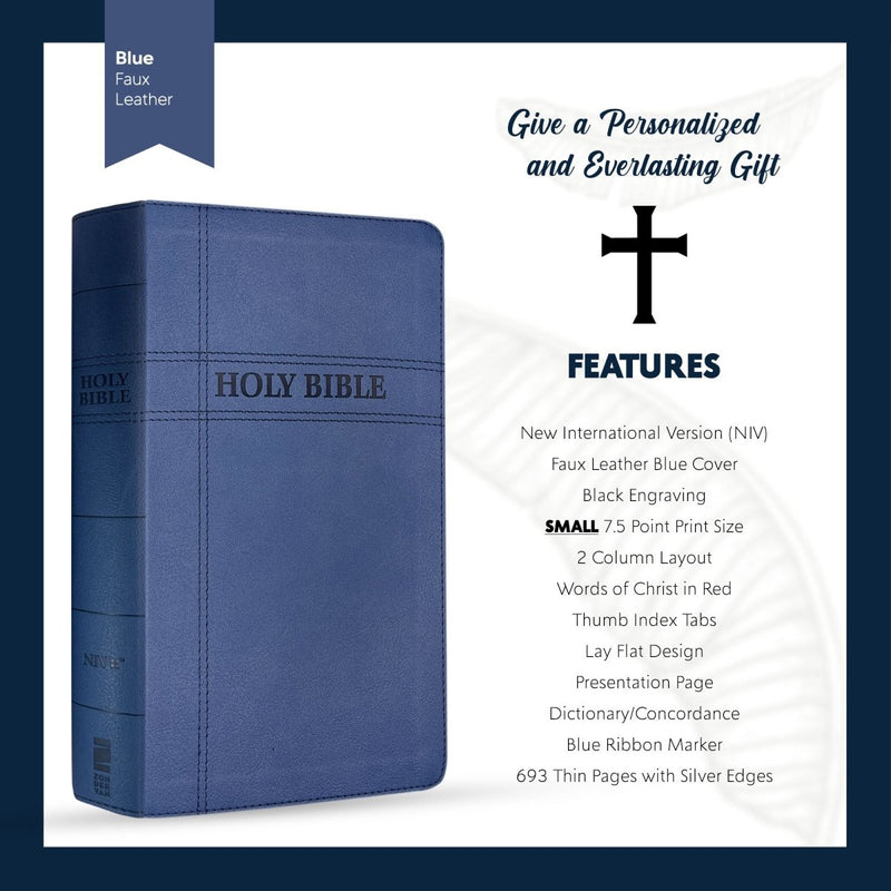 NIV Blue Standard Size Premium Indexed Holy Bible Small Print