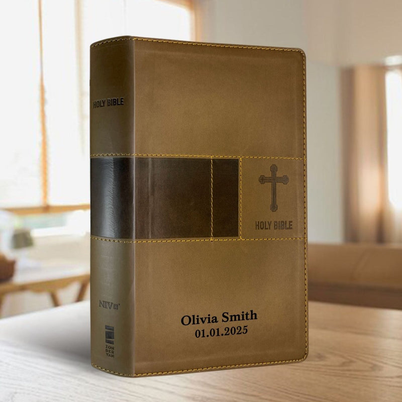 NIV Brown Standard Size Premium Indexed Holy Bible Small Print