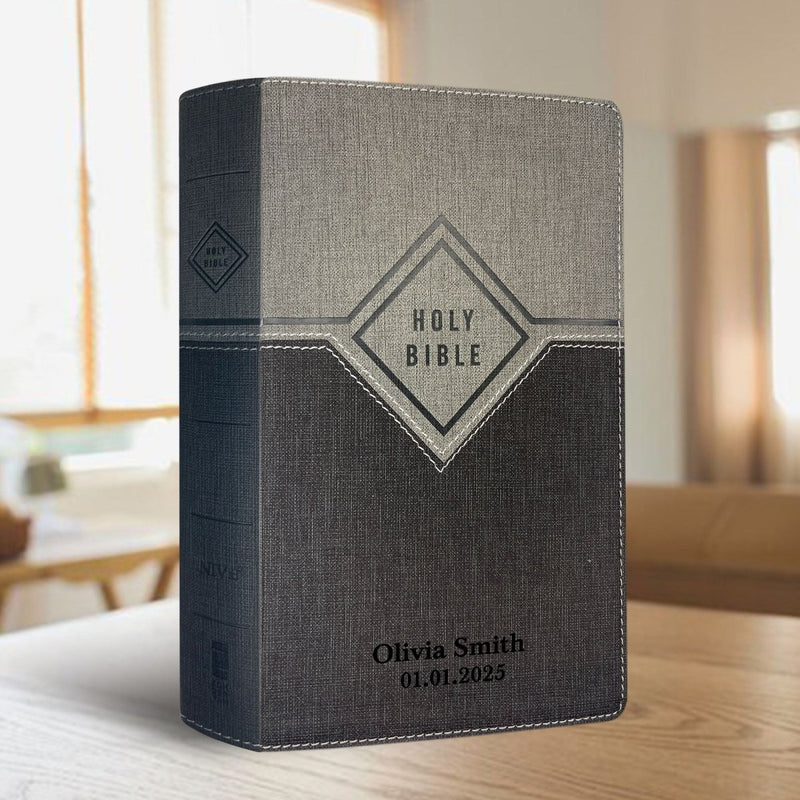 NIV Gray Standard Size Premium Indexed Holy Bible Small Print