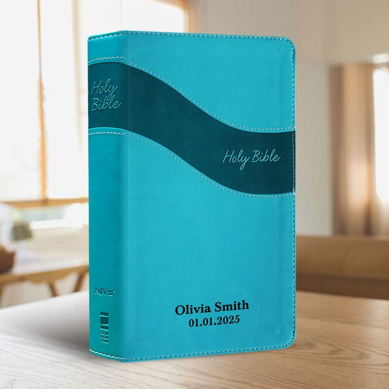 NIV Teal Standard Size Premium Indexed Holy Bible Small Print