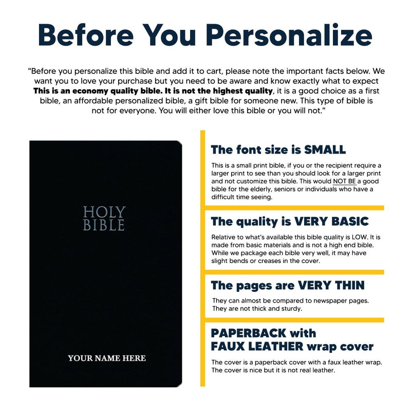 NIV Black Standard Size Holy Bible Small Print