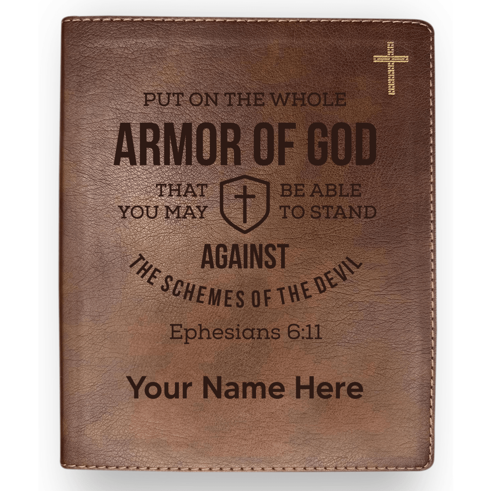 NIV Brown Standard Size Journaling Holy Bible Medium Print | Ephesians 6:11